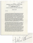 John Paul Stevens Signed Bush v. Gore Supreme Court Decision